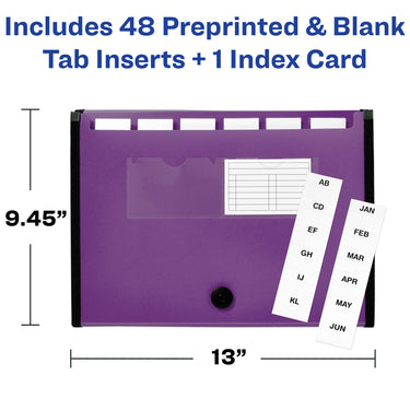 Avery Expanding File Folder Organizer, 7-Pocket Accordion File Organizer, Plum, Holds 425 Letter/A4-Size Sheets (73552) 7 Pockets